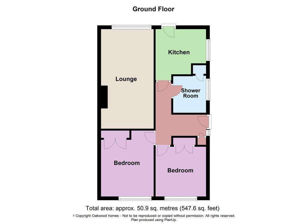 2 bedroom semi-detached bungalow for sale - floorplan