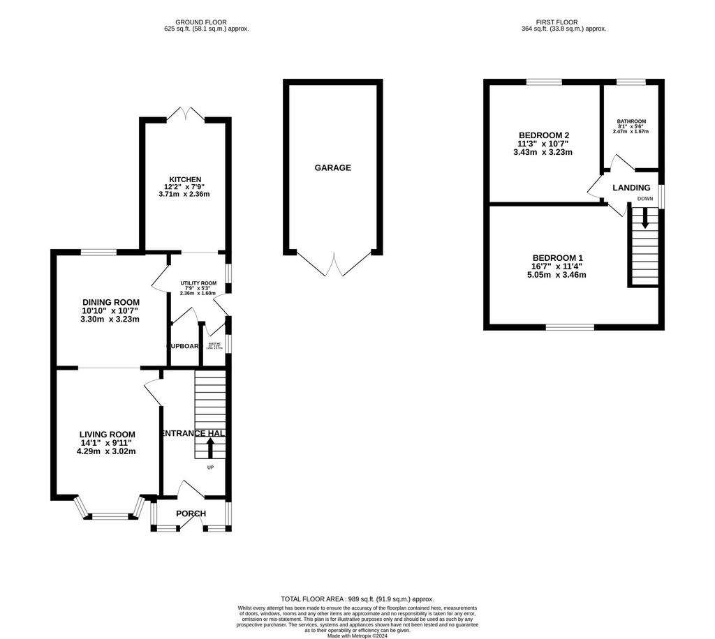 2 bedroom semi-detached house for sale - floorplan