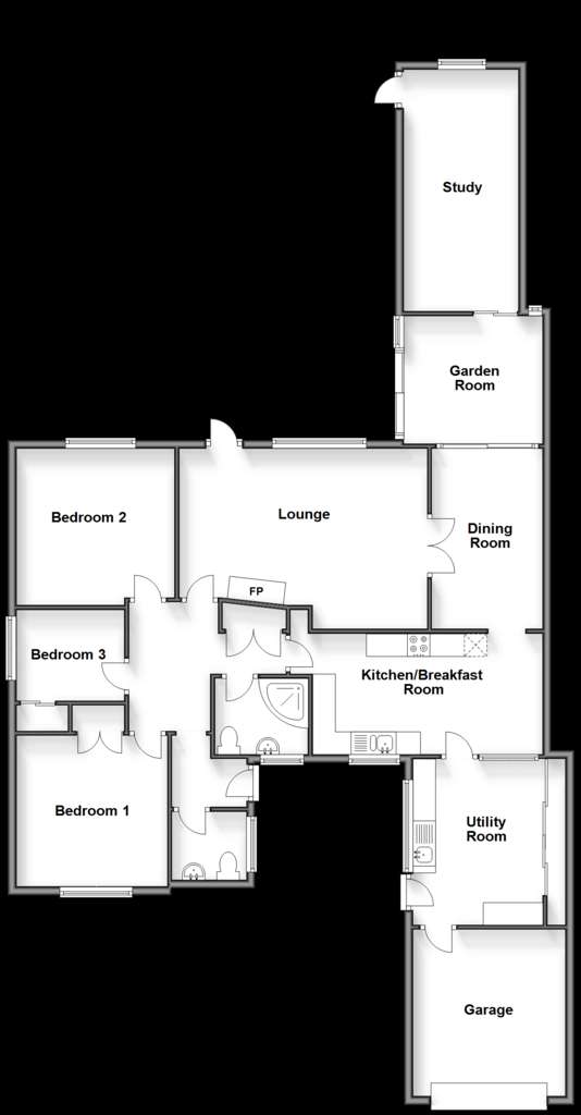 3 bedroom detached bungalow for sale - floorplan