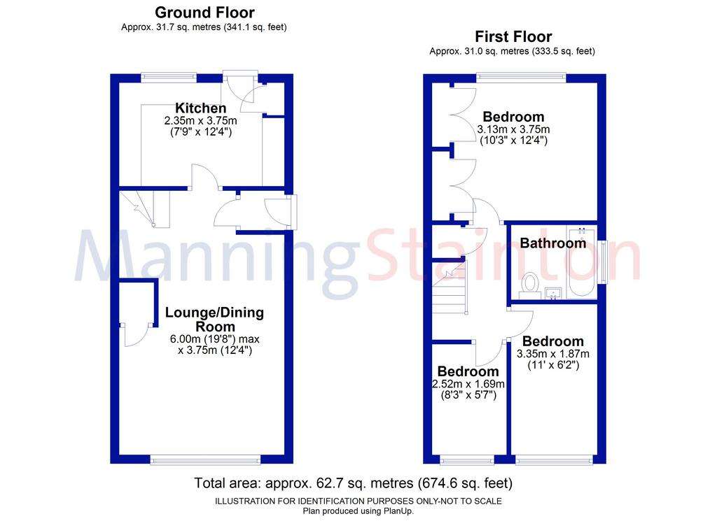 3 bedroom terraced house for sale - floorplan