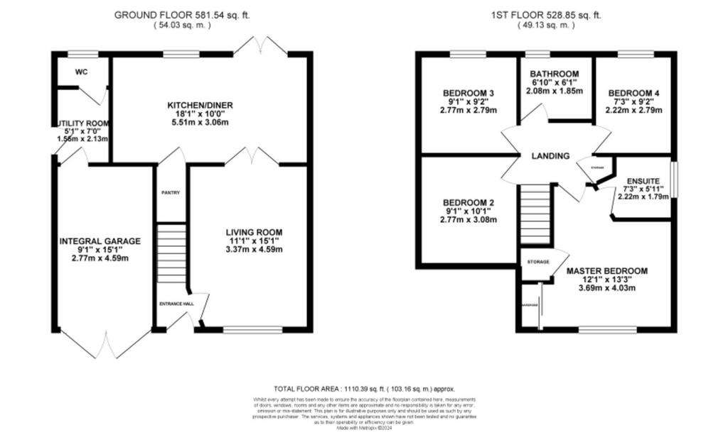 4 bedroom detached house for sale - floorplan