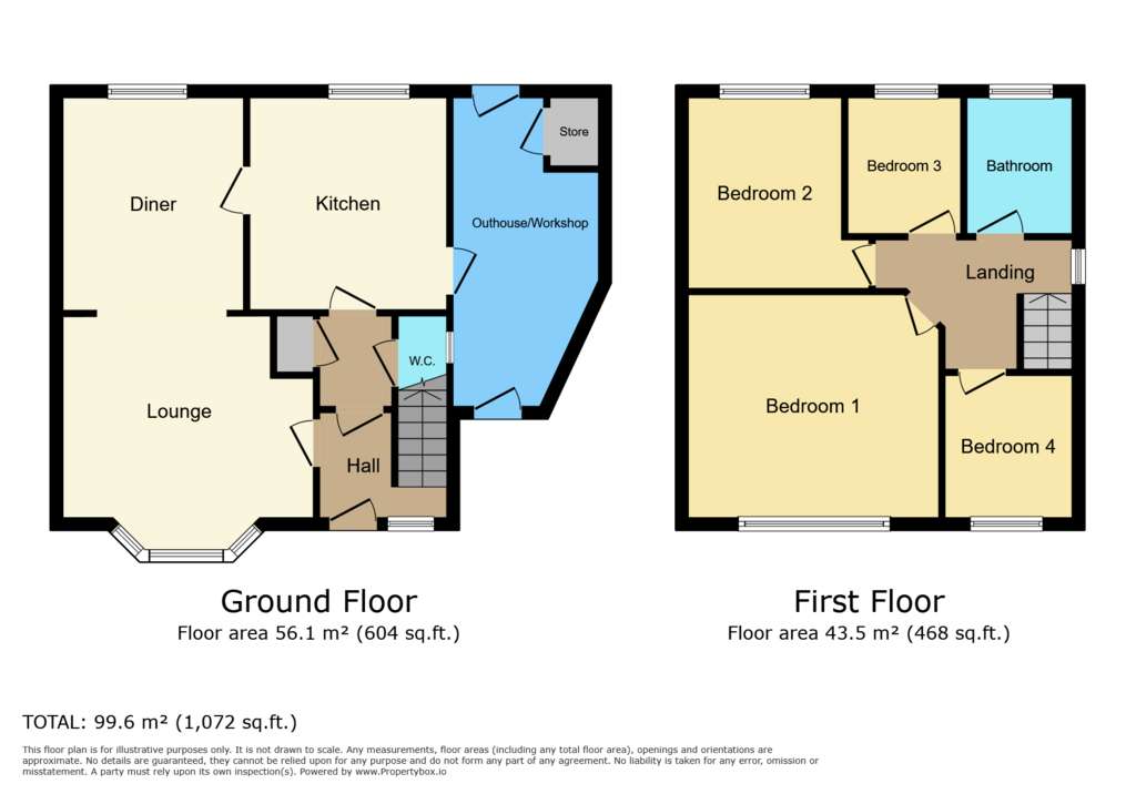 4 bedroom terraced house for sale - floorplan