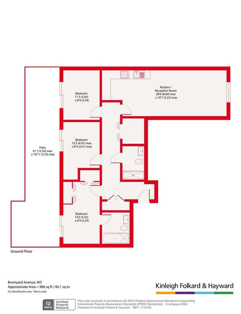 3 bedroom flat for sale - floorplan