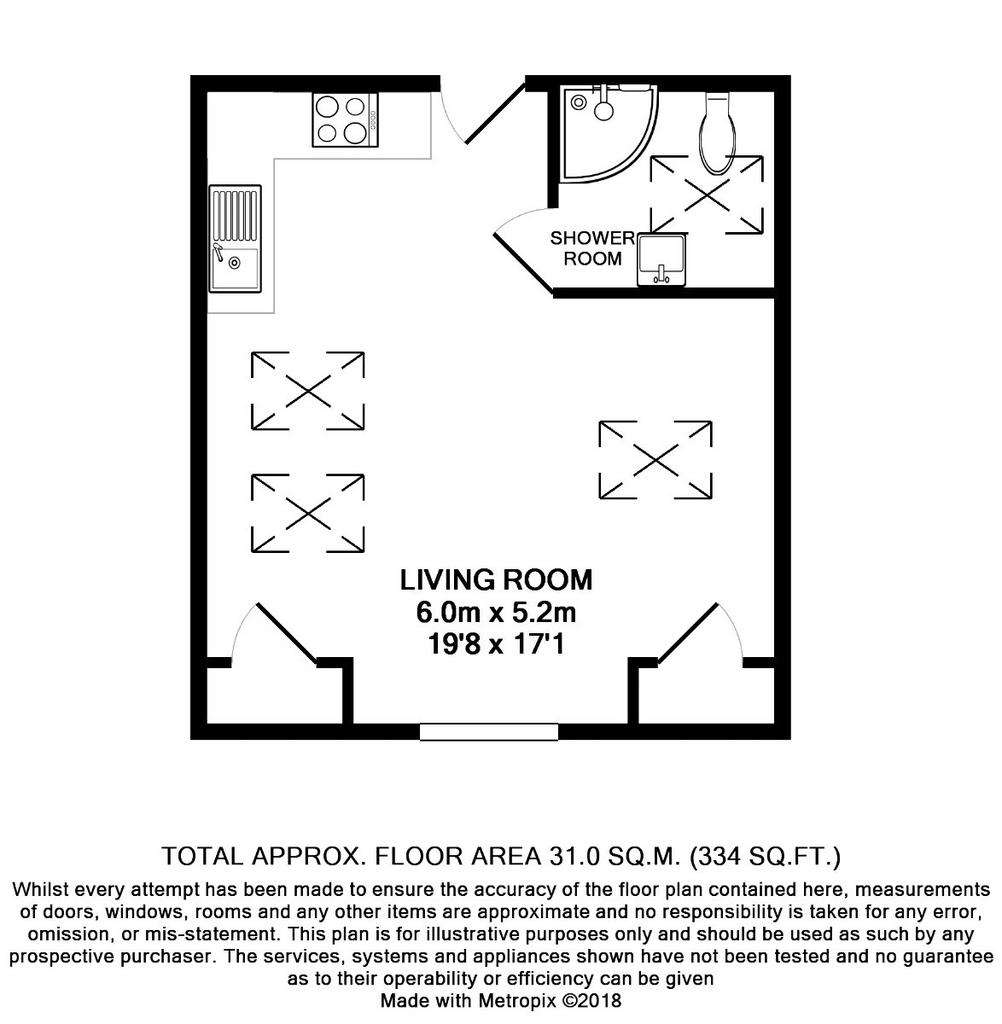 1 bedroom flat to rent - floorplan