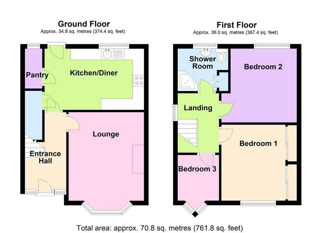 3 bedroom semi-detached house for sale - floorplan