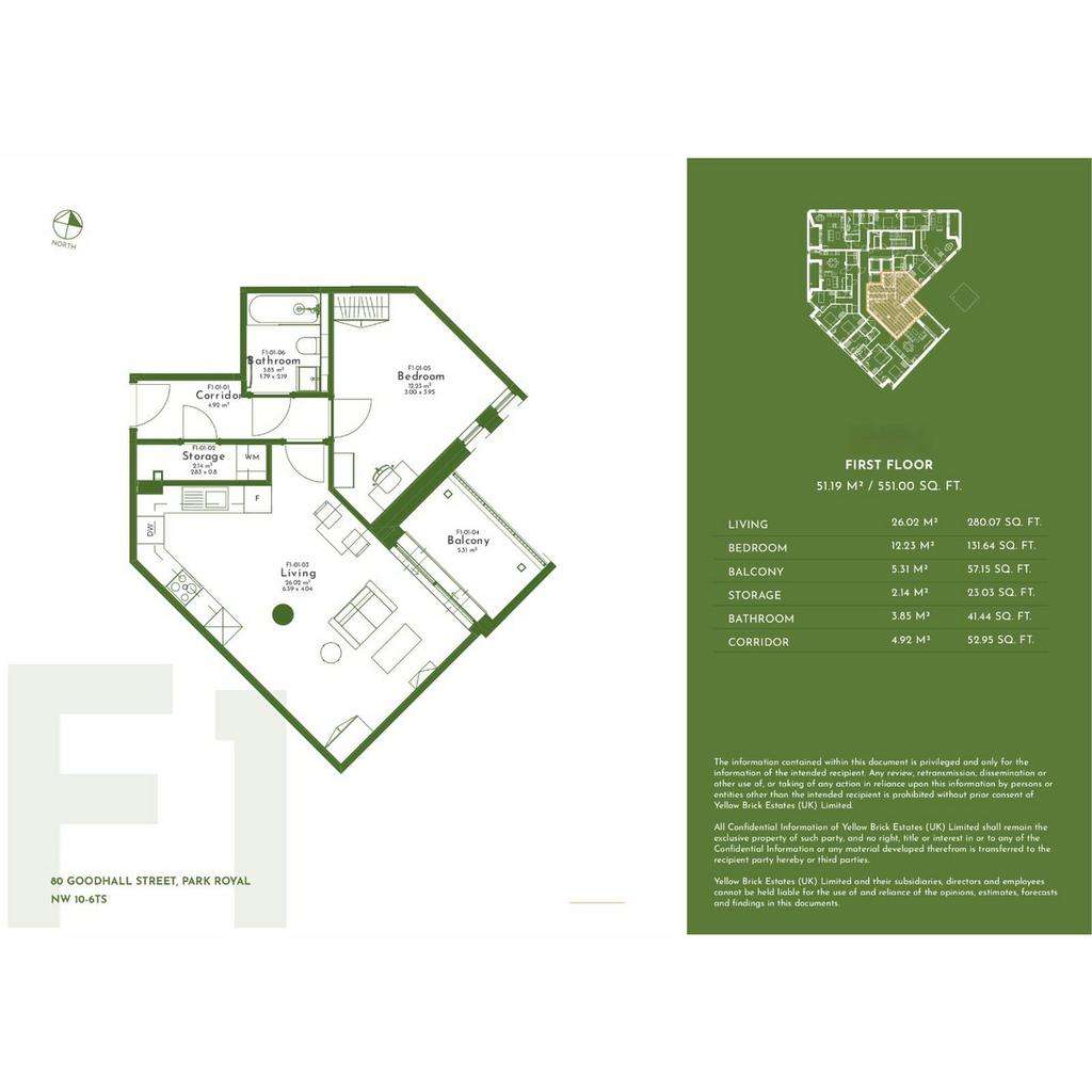 1 bedroom flat for sale - floorplan