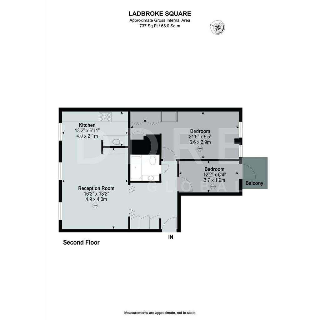 2 bedroom flat to rent - floorplan