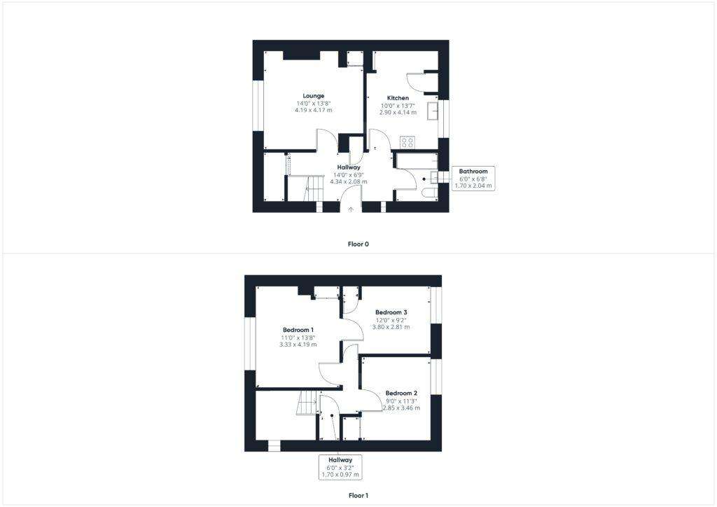 3 bedroom end of terrace house for sale - floorplan