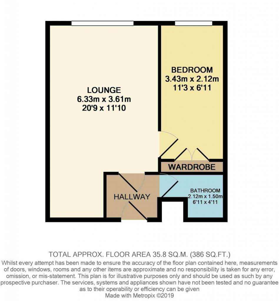 1 bedroom flat to rent - floorplan