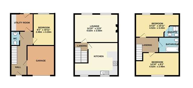 3 bedroom mews house for sale - floorplan