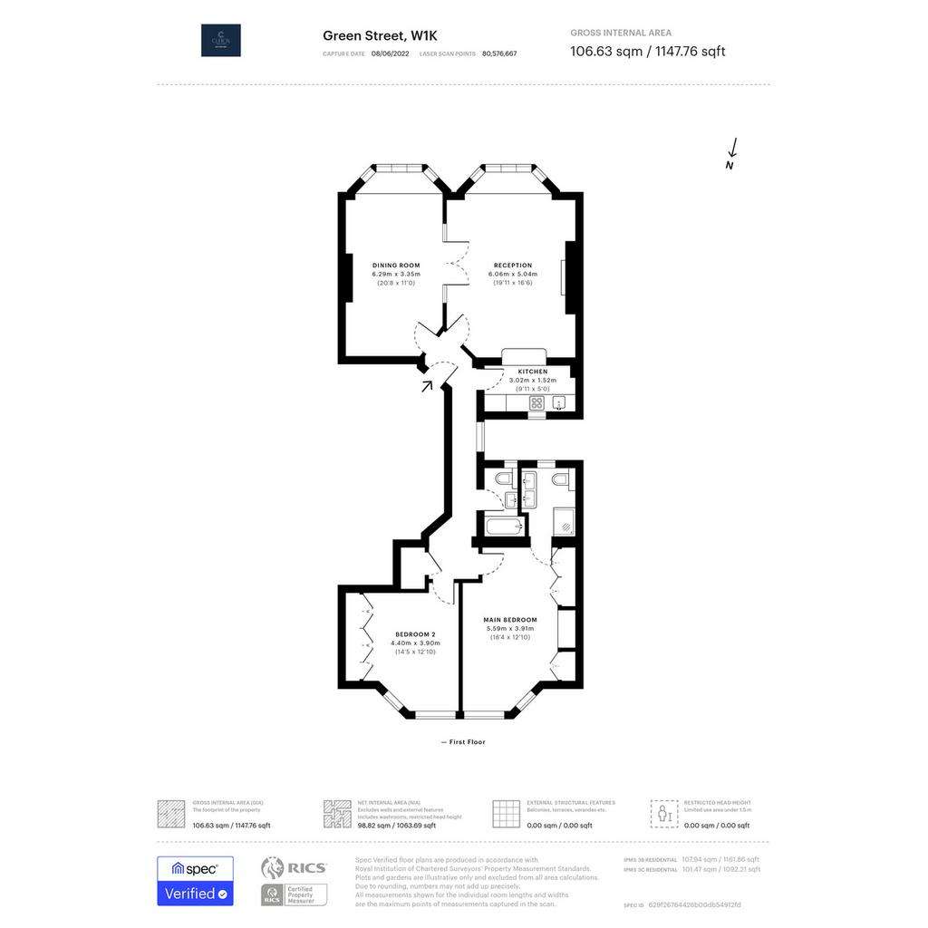 2 bedroom flat to rent - floorplan