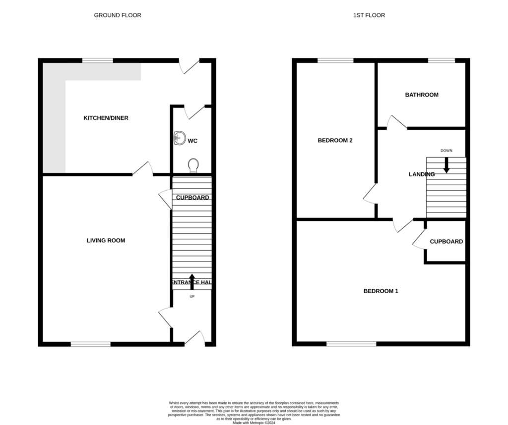 2 bedroom semi-detached house for sale - floorplan