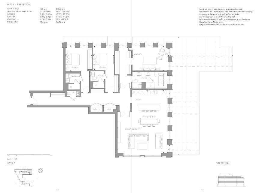 3 bedroom flat to rent - floorplan