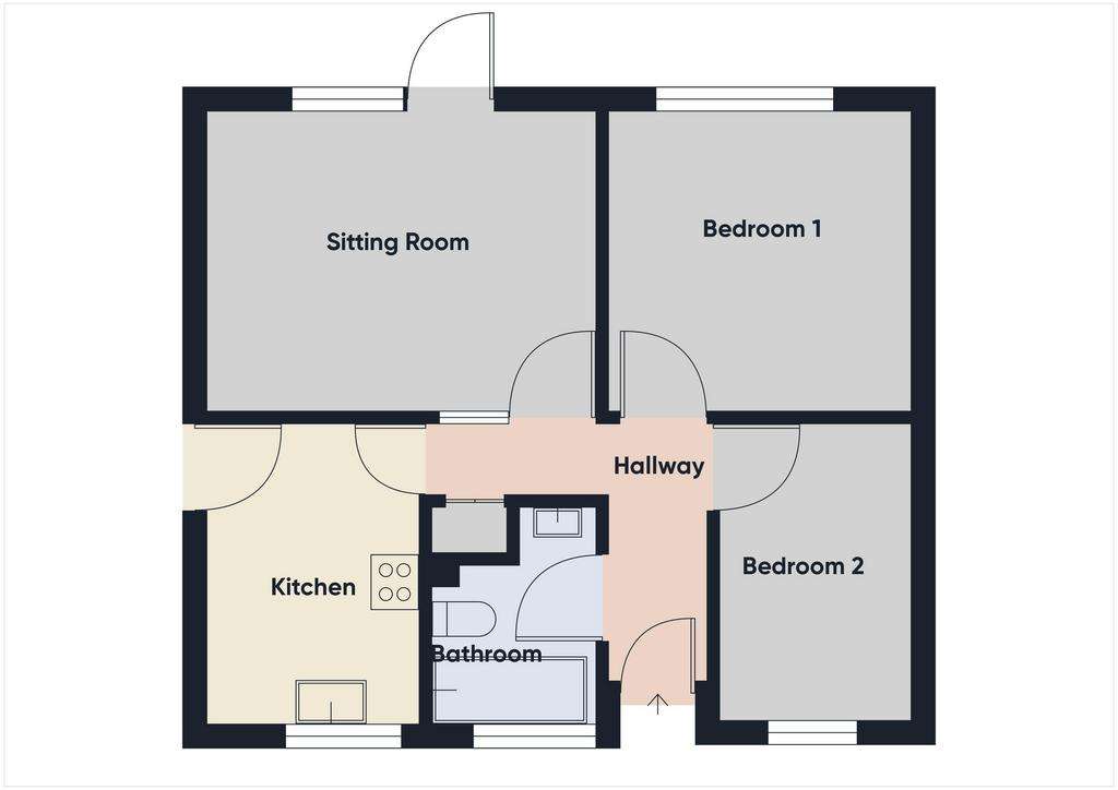 2 bedroom detached house for sale - floorplan