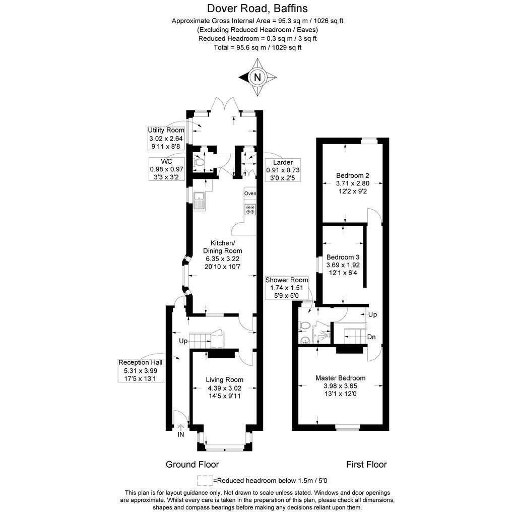 3 bedroom terraced house for sale - floorplan