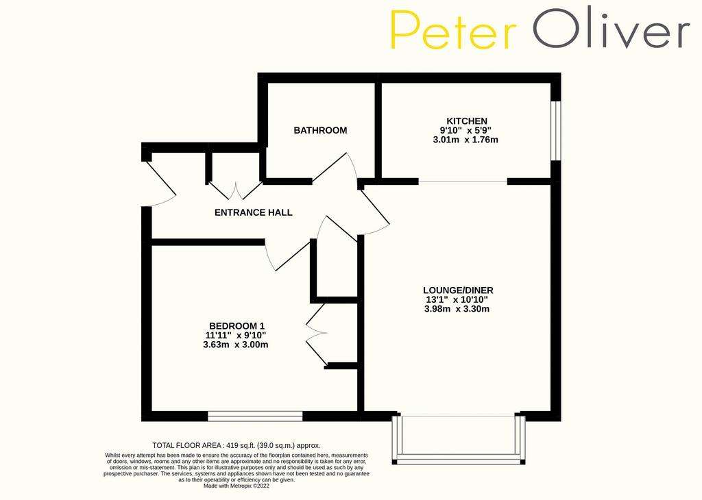 1 bedroom flat for sale - floorplan