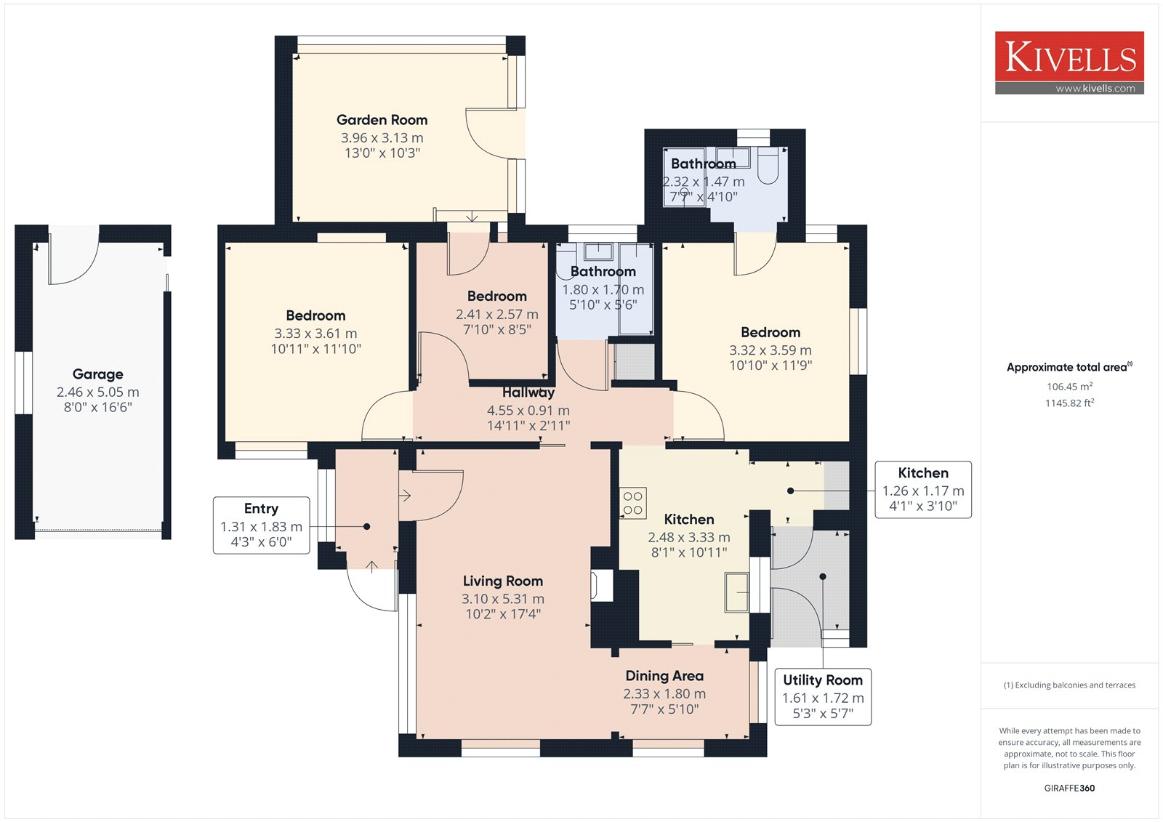 3 bedroom bungalow for sale - floorplan