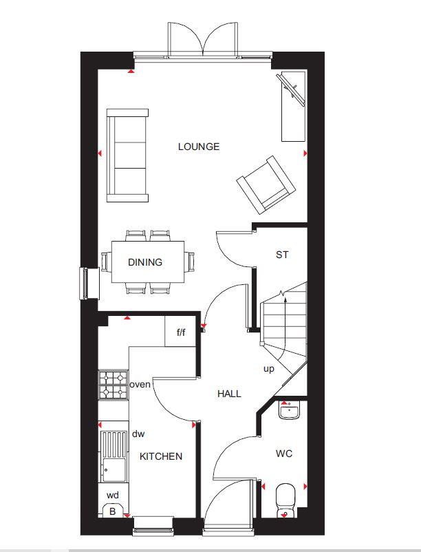 3 bedroom semi-detached house for sale - floorplan