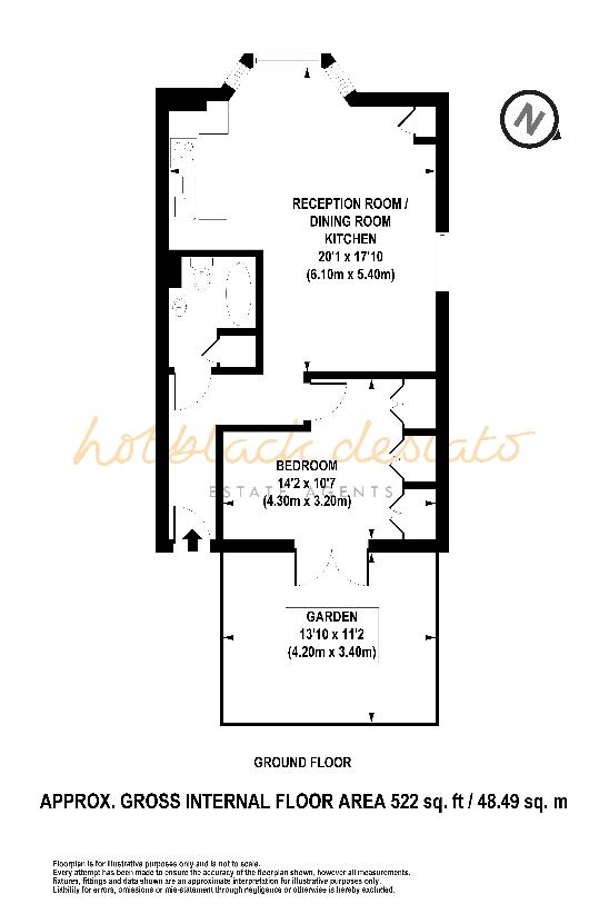 1 bedroom flat for sale - floorplan