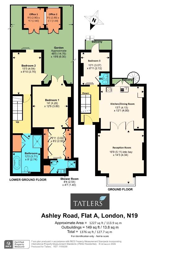 3 bedroom maisonette for sale - floorplan