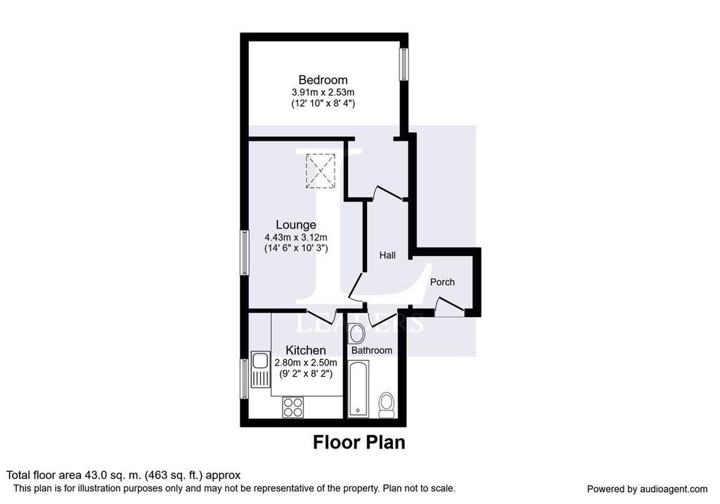 1 bedroom flat for sale - floorplan