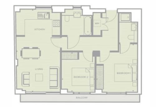 2 bedroom flat for sale - floorplan