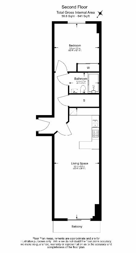 1 bedroom flat for sale - floorplan