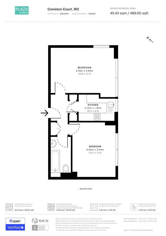 1 bedroom flat for sale - floorplan