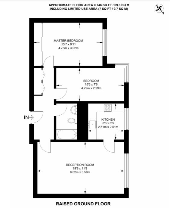 2 bedroom flat for sale - floorplan