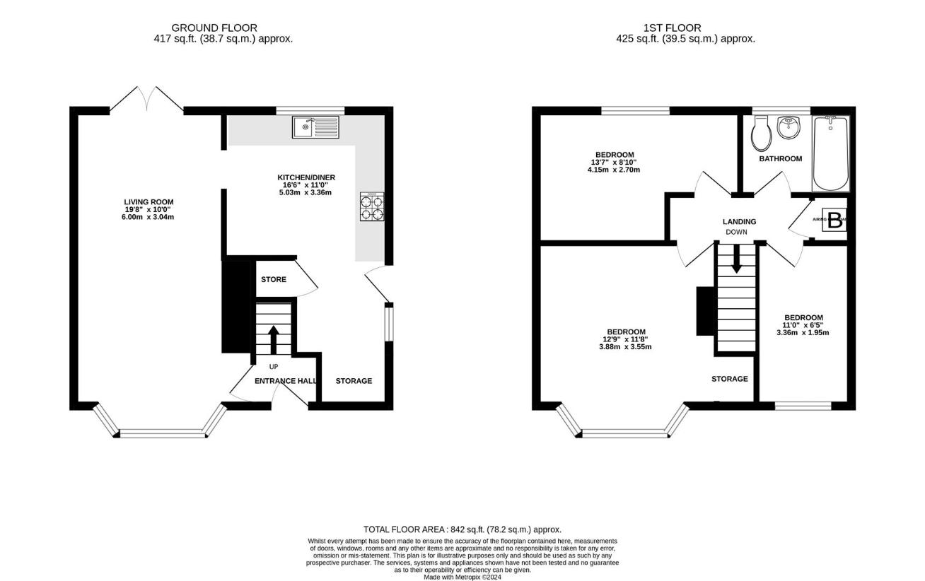 3 bedroom semi-detached house for sale - floorplan