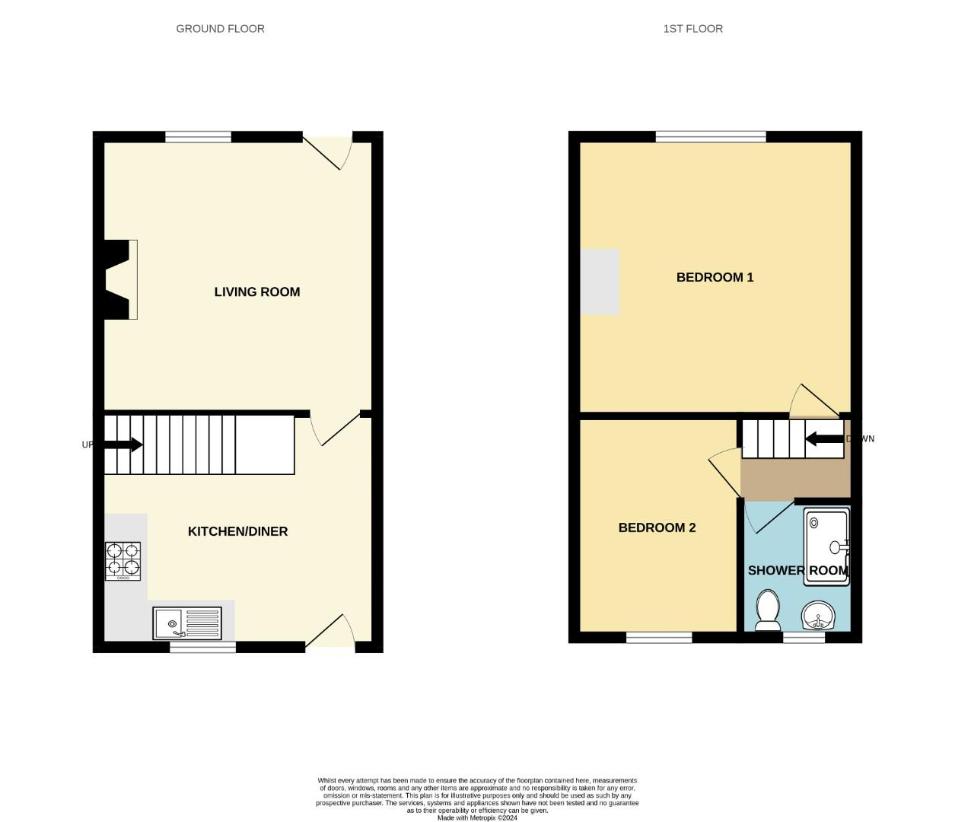 2 bedroom end of terrace house for sale - floorplan