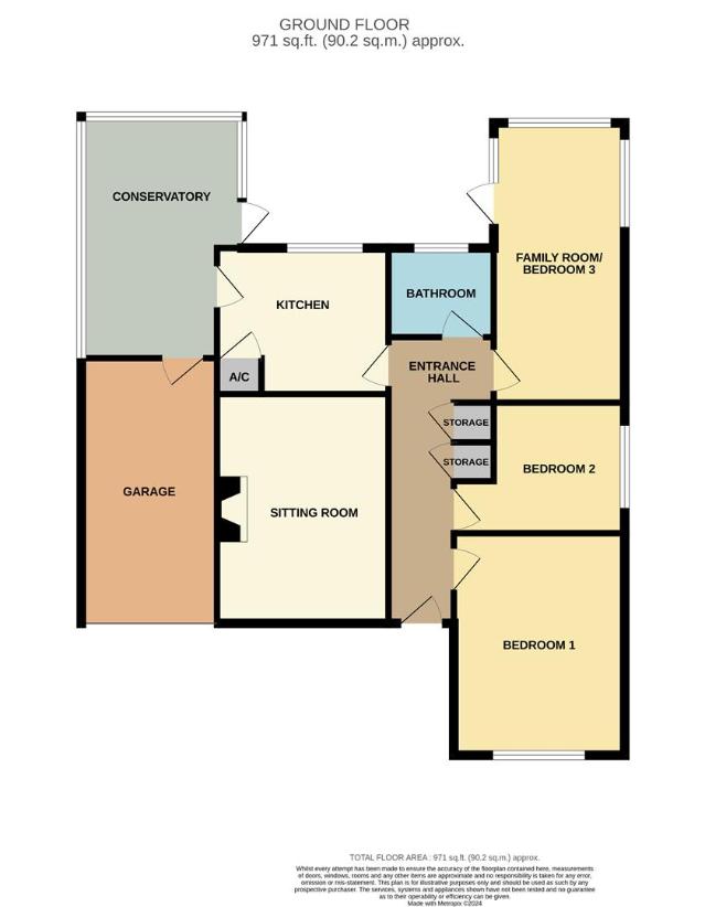 3 bedroom bungalow for sale - floorplan