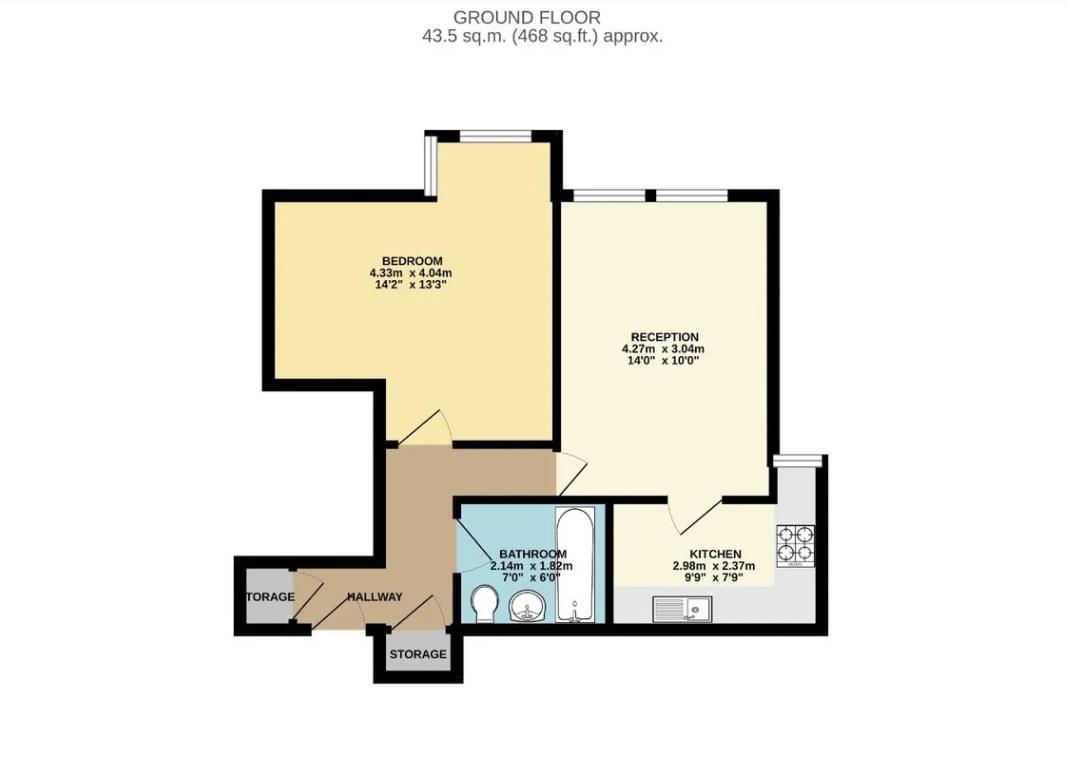 1 bedroom flat for sale - floorplan