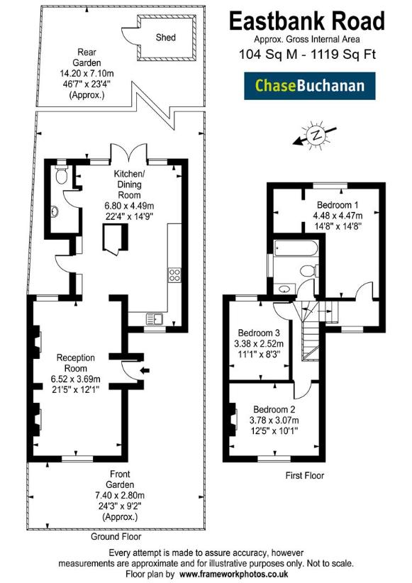 3 bedroom semi-detached house for sale - floorplan