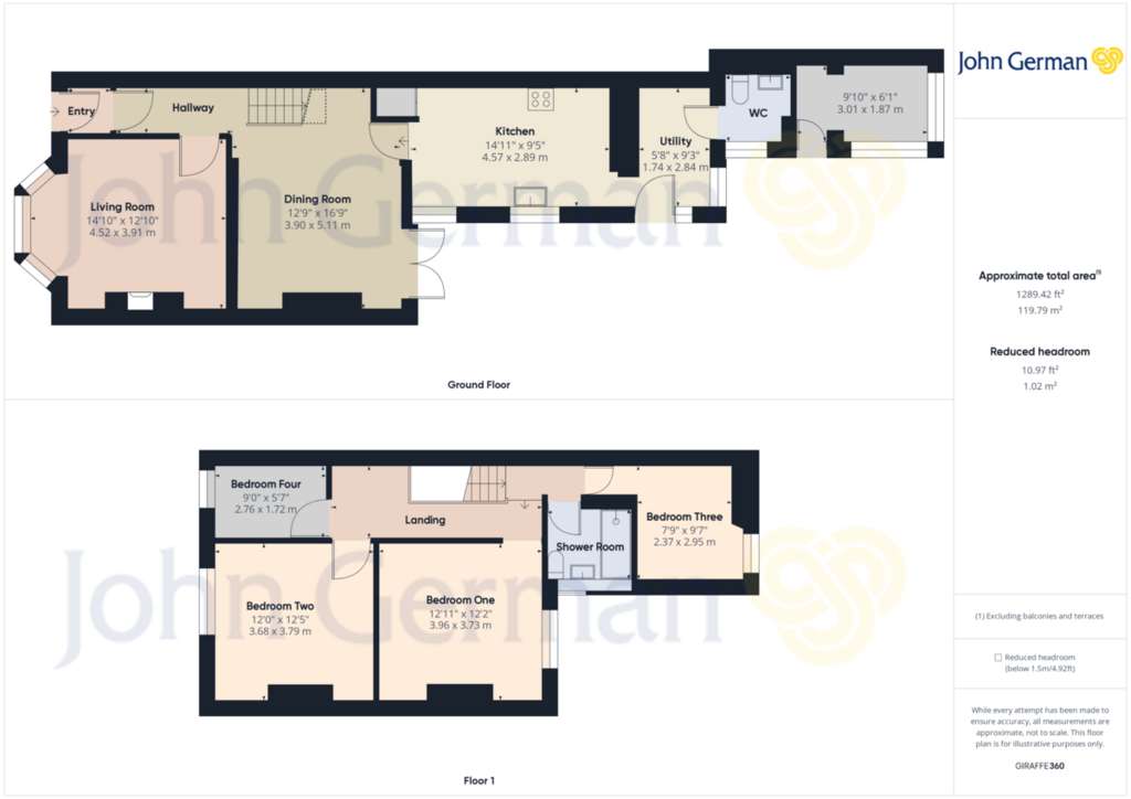 4 bedroom terraced house for sale - floorplan