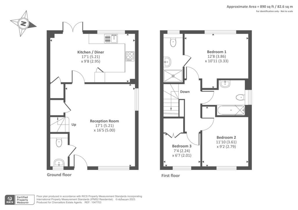 3 bedroom semi-detached house for sale - floorplan