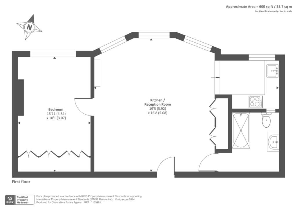 1 bedroom flat for sale - floorplan