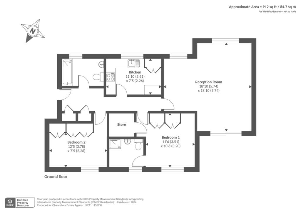 2 bedroom flat for sale - floorplan