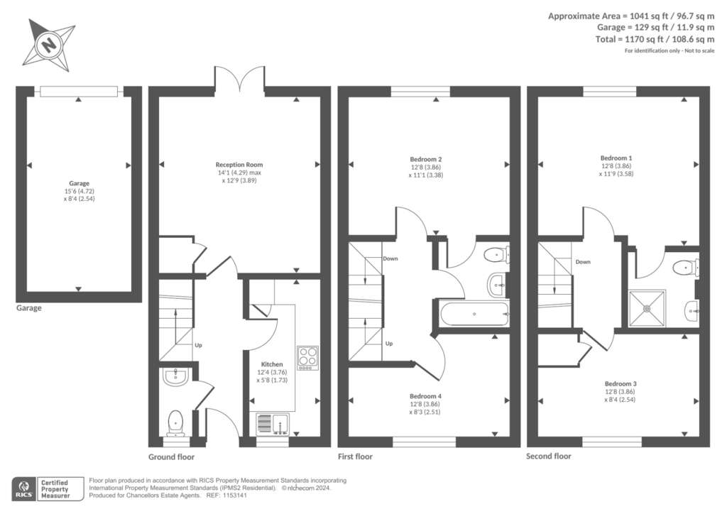 4 bedroom town house for sale - floorplan