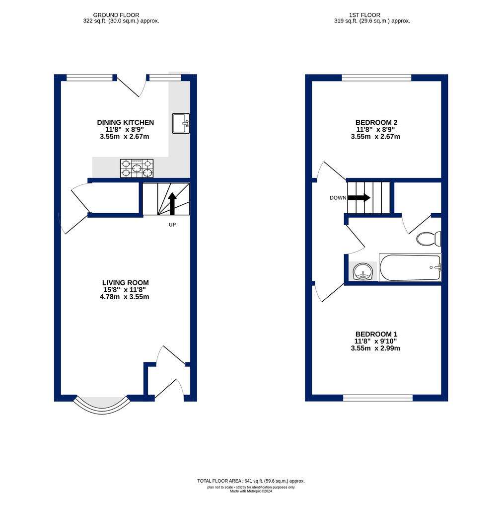 2 bedroom terraced house for sale - floorplan