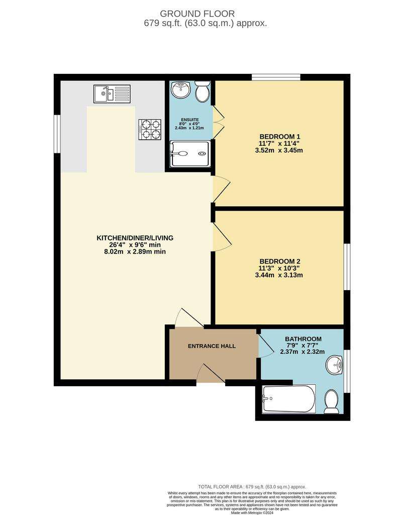 2 bedroom flat for sale - floorplan