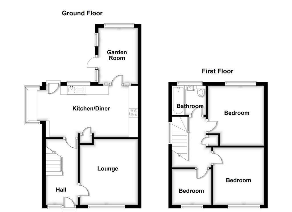 3 bedroom semi-detached house for sale - floorplan