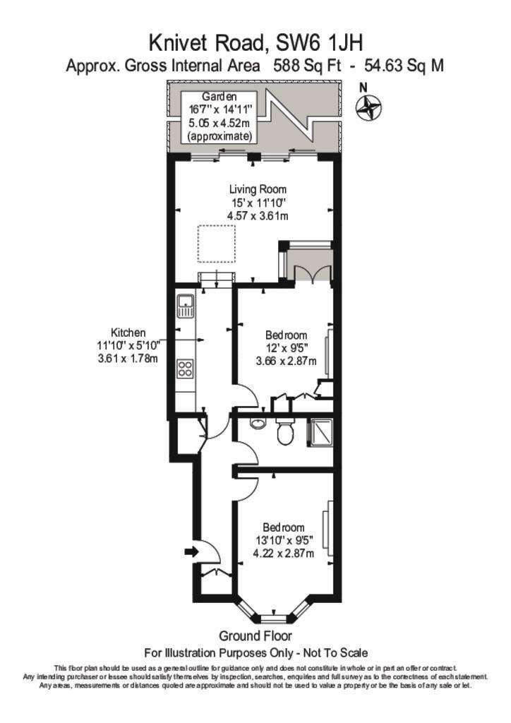 1 bedroom flat to rent - floorplan