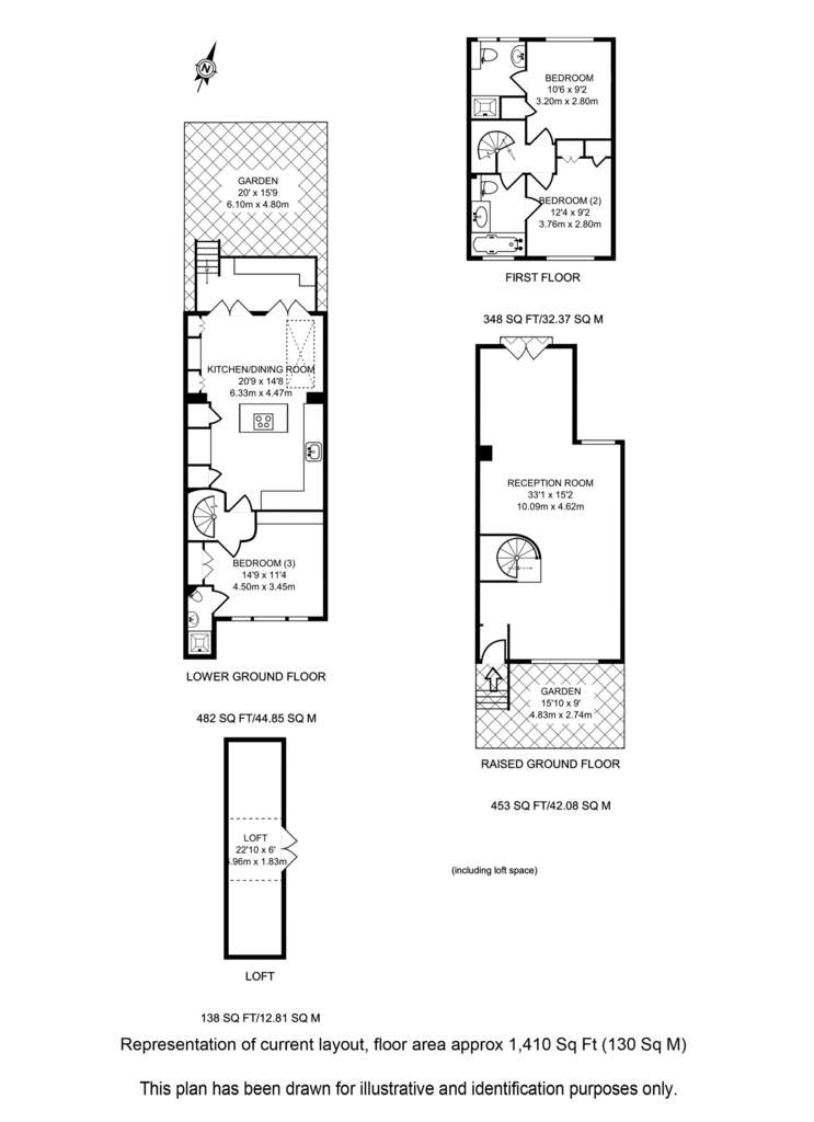 3 bedroom house to rent - floorplan