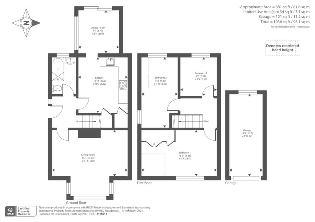 3 bedroom semi-detached house for sale - floorplan