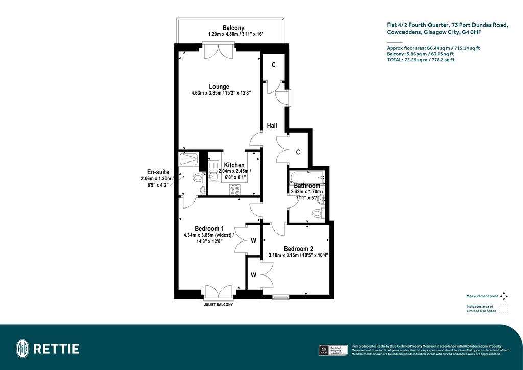 2 bedroom flat for sale - floorplan