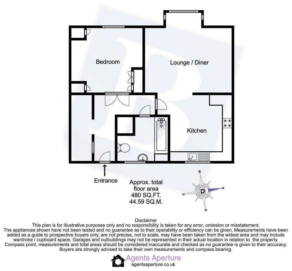 1 bedroom flat for sale - floorplan