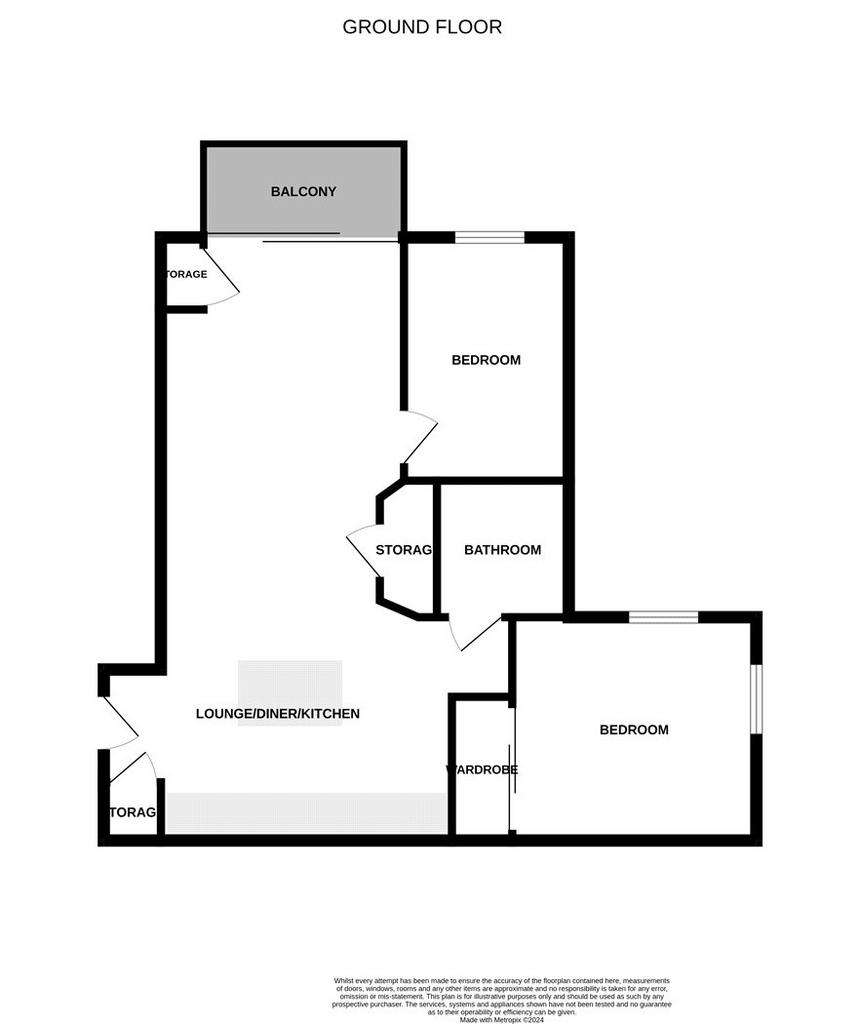 2 bedroom flat to rent - floorplan