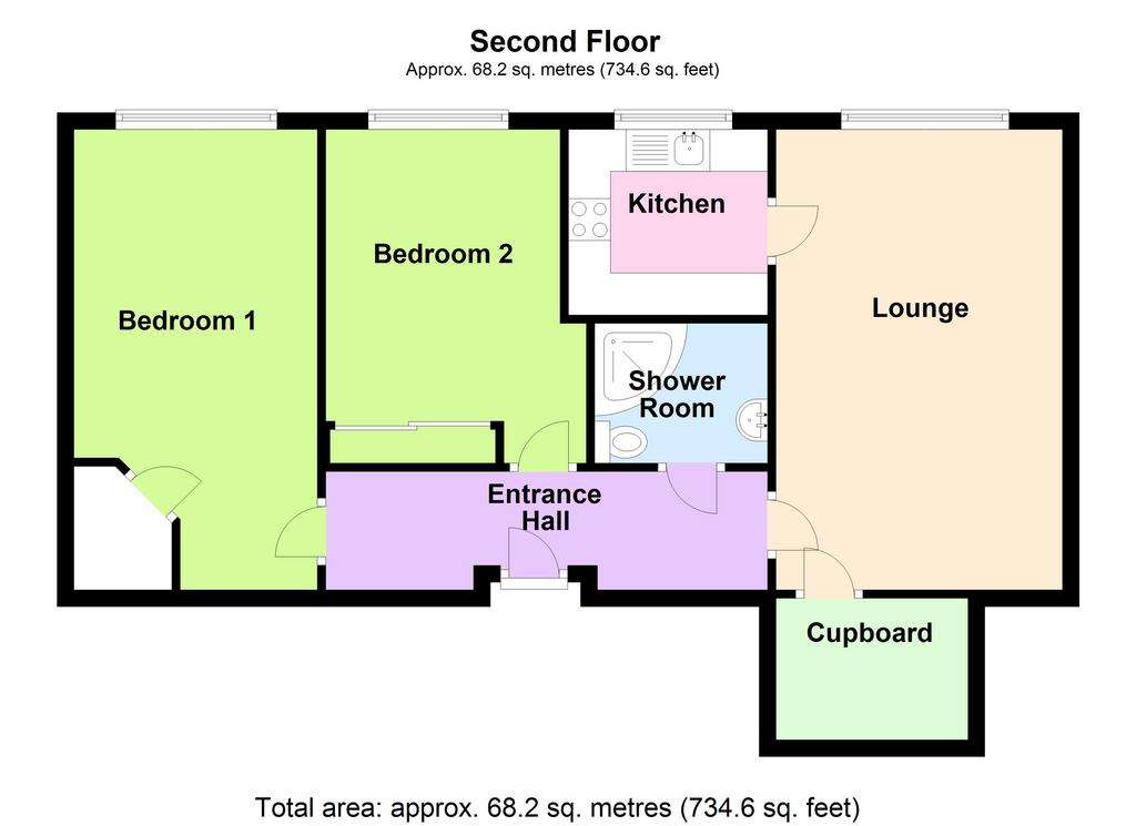 2 bedroom retirement property for sale - floorplan