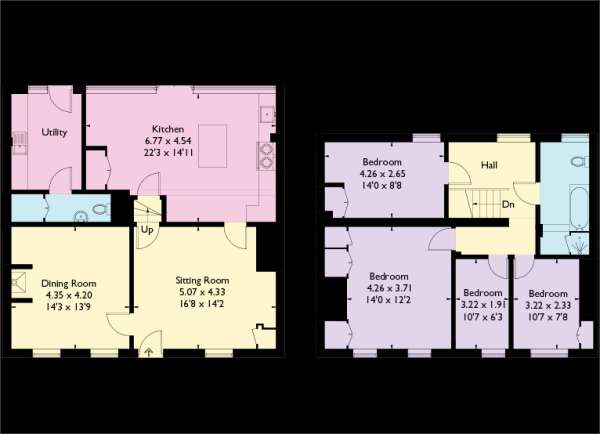 4 bedroom terraced house for sale - floorplan